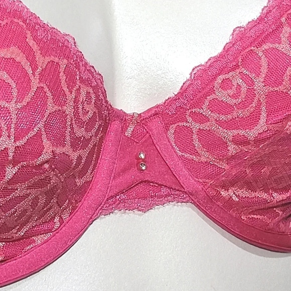 36C Lily Of France Extreme Sensational Cut Sew Bra Pink NWT - Picture 4 of 6